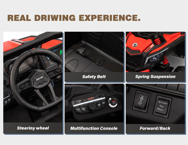 KerryYoo SU5 24V Ride on Toys for Big Kids,4x200W,2 Seater Electric Ride on UTV 4WD/2WD,EVA Rubber Tires,4x4 Shock Absorbers,Remote Control,Licensed Can-Am,Bluetooth