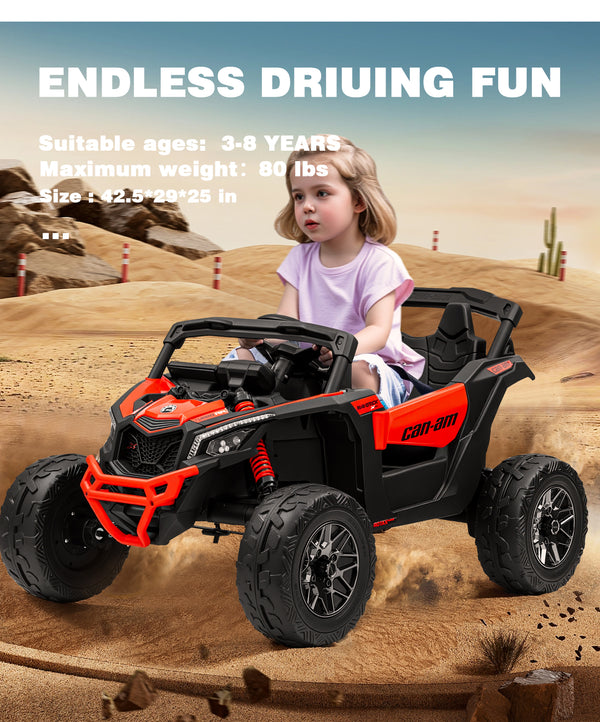 KerryYoo SU5 24V Ride on Toys for Big Kids,4x200W,2 Seater Electric Ride on UTV 4WD/2WD,EVA Rubber Tires,4x4 Shock Absorbers,Remote Control,Licensed Can-Am,Bluetooth