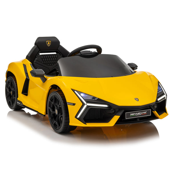KerryYoo SP03 Lamborghini Electric Ride on Car for Kids,12V Toddler Power Wheels Licensed Lamborghini Revuelto with Remote Control, Hydraulic Doors, Bluetooth, LED Lights, High/Low Speeds