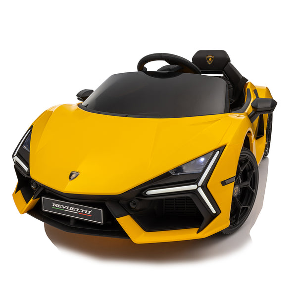 KerryYoo SP03 Lamborghini Electric Ride on Car for Kids,12V Toddler Power Wheels Licensed Lamborghini Revuelto with Remote Control, Hydraulic Doors, Bluetooth, LED Lights, High/Low Speeds
