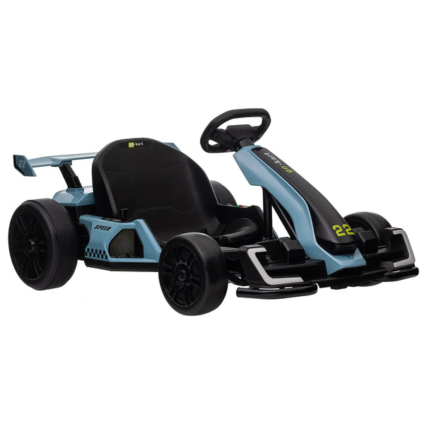 KerryYoo K61 Go Kart Electric Drift Kart with Length Adjustable Seat, 24V Outdoor Ride on Toy with 4 Speed Mode, Crazy Cart for Kids 6-12 Years Old, Fast 300W Motor, 8.5 MPH, Bluetooth