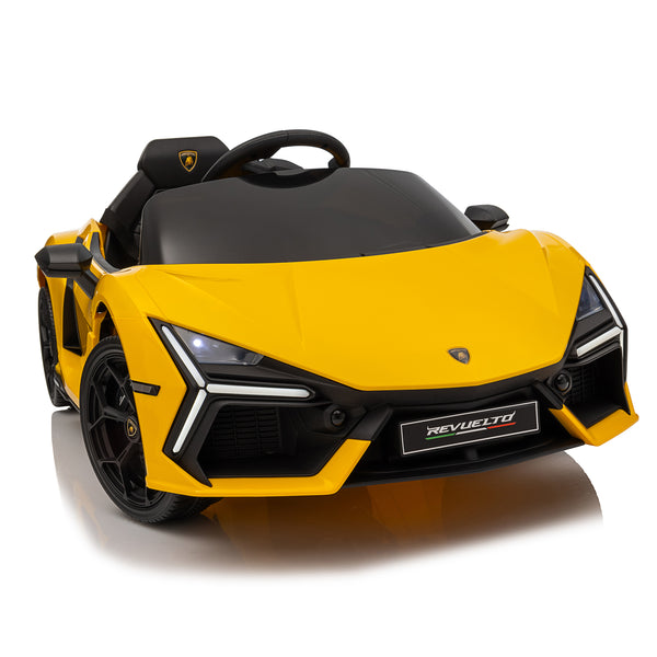 KerryYoo SP03 Lamborghini Electric Ride on Car for Kids,12V Toddler Power Wheels Licensed Lamborghini Revuelto with Remote Control, Hydraulic Doors, Bluetooth, LED Lights, High/Low Speeds