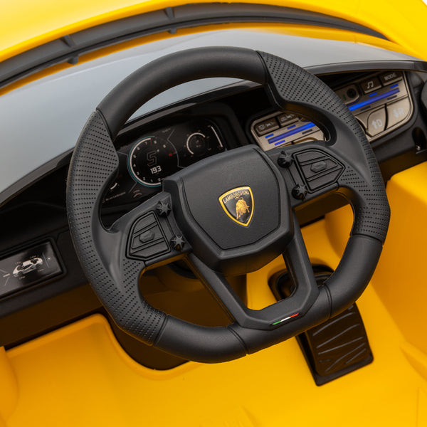 KerryYoo SP03 Lamborghini Electric Ride on Car for Kids,12V Toddler Power Wheels Licensed Lamborghini Revuelto with Remote Control, Hydraulic Doors, Bluetooth, LED Lights, High/Low Speeds