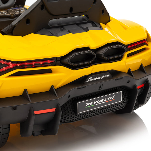 KerryYoo SP03 Lamborghini Electric Ride on Car for Kids,12V Toddler Power Wheels Licensed Lamborghini Revuelto with Remote Control, Hydraulic Doors, Bluetooth, LED Lights, High/Low Speeds
