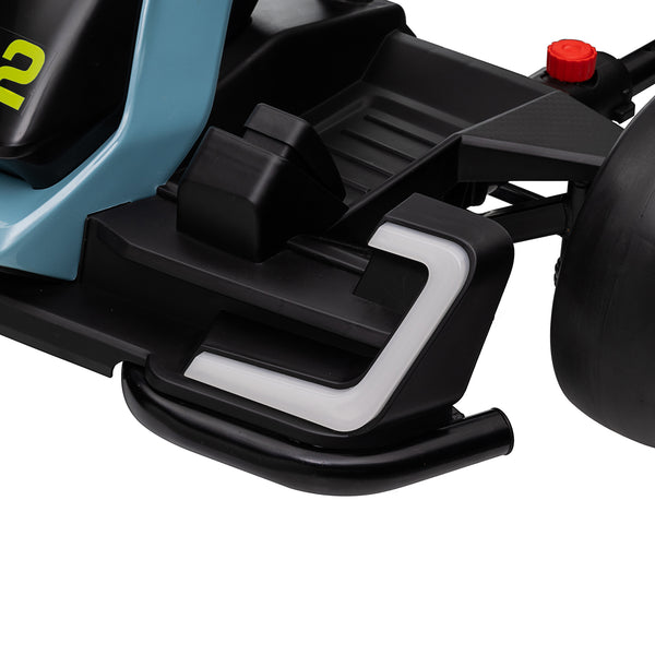 KerryYoo K61 Go Kart Electric Drift Kart with Length Adjustable Seat, 24V Outdoor Ride on Toy with 4 Speed Mode, Crazy Cart for Kids 6-12 Years Old, Fast 300W Motor, 8.5 MPH, Bluetooth