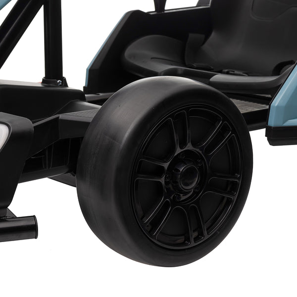 KerryYoo K61 Go Kart Electric Drift Kart with Length Adjustable Seat, 24V Outdoor Ride on Toy with 4 Speed Mode, Crazy Cart for Kids 6-12 Years Old, Fast 300W Motor, 8.5 MPH, Bluetooth