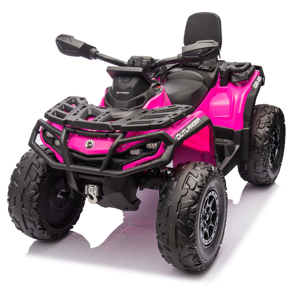 KerryYoo SAT5 24V 2 Seater Kids ATV, Electric 4 Wheeler with Soft Start System, Bluetooth Music, LED Headlights, Spring Shock Absorber, Off-Road Tires