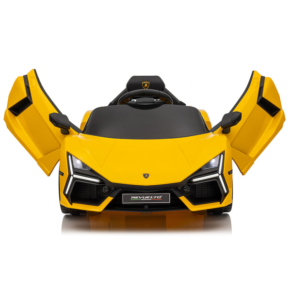 KerryYoo SP03 Lamborghini Electric Ride on Car for Kids,12V Toddler Power Wheels Licensed Lamborghini Revuelto with Remote Control, Hydraulic Doors, Bluetooth, LED Lights, High/Low Speeds