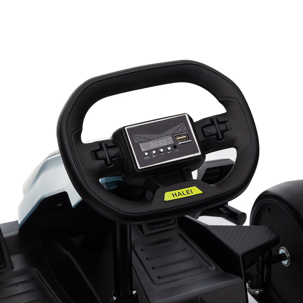 KerryYoo K61 Go Kart Electric Drift Kart with Length Adjustable Seat, 24V Outdoor Ride on Toy with 4 Speed Mode, Crazy Cart for Kids 6-12 Years Old, Fast 300W Motor, 8.5 MPH, Bluetooth