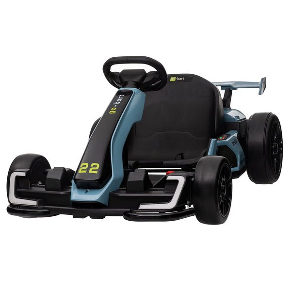 KerryYoo K61 Go Kart Electric Drift Kart with Length Adjustable Seat, 24V Outdoor Ride on Toy with 4 Speed Mode, Crazy Cart for Kids 6-12 Years Old, Fast 300W Motor, 8.5 MPH, Bluetooth