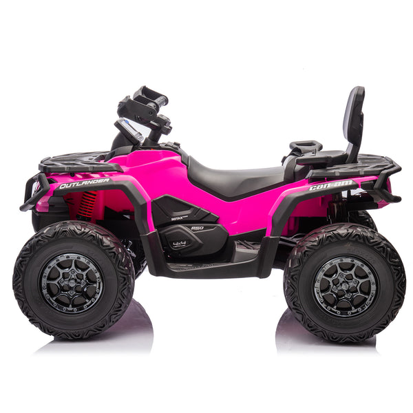 KerryYoo SAT5 24V 2 Seater Kids ATV, Electric 4 Wheeler with Soft Start System, Bluetooth Music, LED Headlights, Spring Shock Absorber, Off-Road Tires