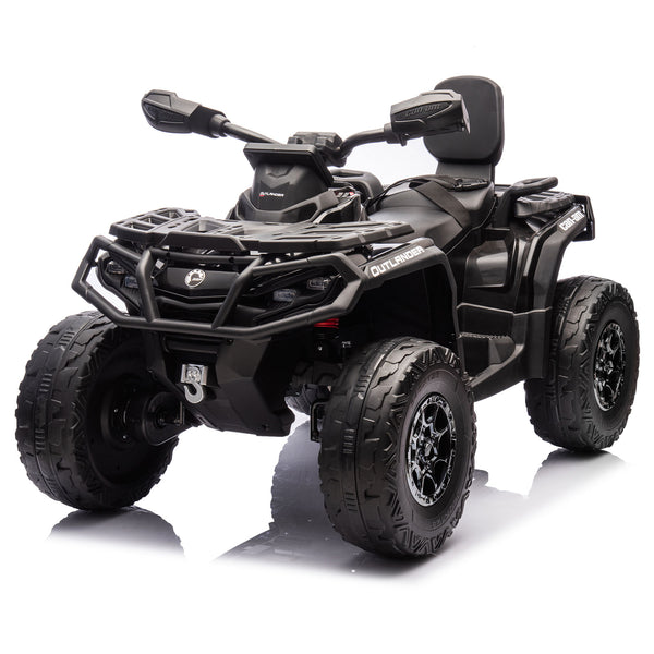 KerryYoo SAT5 24V 2 Seater Kids ATV, Electric 4 Wheeler with Soft Start System, Bluetooth Music, LED Headlights, Spring Shock Absorber, Off-Road Tires