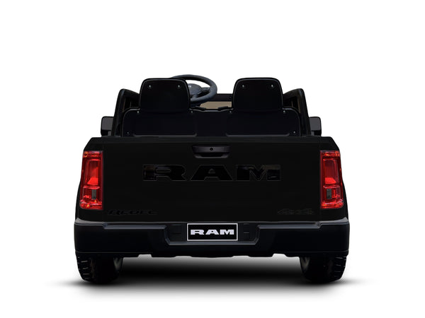 KerryYoo SQ7 2 Seater 24V Ride on Toys for Big Kids, Licensed RAM Kids Electric Truck Car with Remote Control, Storage Bed,1.9-4.4 MPH, Seat Belts