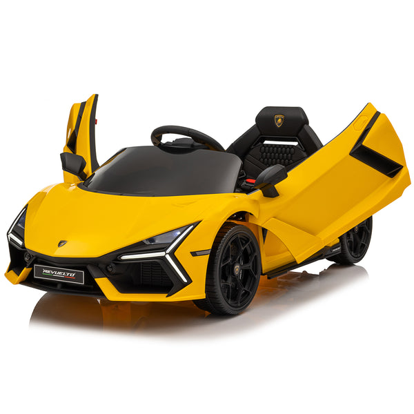 KerryYoo SP03 Lamborghini Electric Ride on Car for Kids,12V Toddler Power Wheels Licensed Lamborghini Revuelto with Remote Control, Hydraulic Doors, Bluetooth, LED Lights, High/Low Speeds