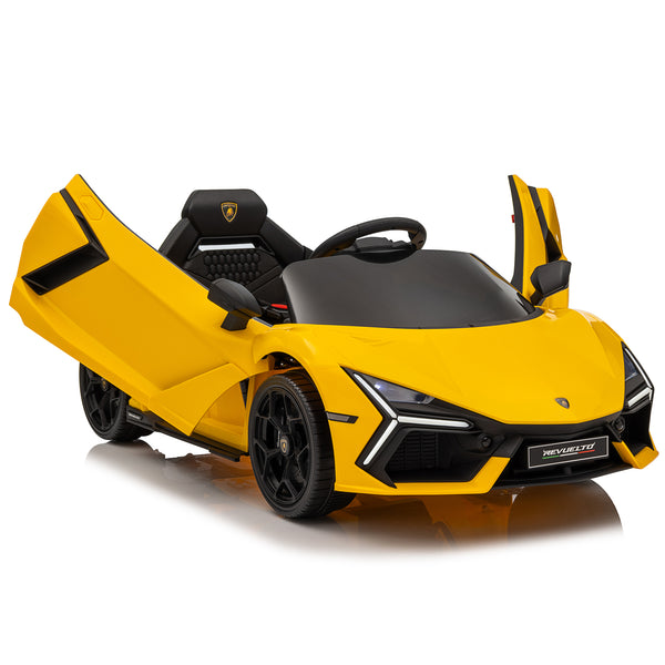 KerryYoo SP03 Lamborghini Electric Ride on Car for Kids,12V Toddler Power Wheels Licensed Lamborghini Revuelto with Remote Control, Hydraulic Doors, Bluetooth, LED Lights, High/Low Speeds