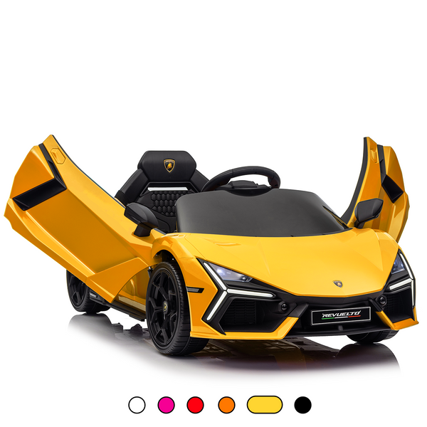 KerryYoo SP03 Lamborghini Electric Ride on Car for Kids,12V Toddler Power Wheels Licensed Lamborghini Revuelto with Remote Control, Hydraulic Doors, Bluetooth, LED Lights, High/Low Speeds
