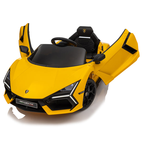 KerryYoo SP03 Lamborghini Electric Ride on Car for Kids,12V Toddler Power Wheels Licensed Lamborghini Revuelto with Remote Control, Hydraulic Doors, Bluetooth, LED Lights, High/Low Speeds