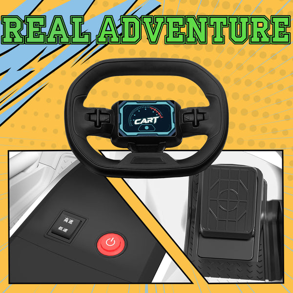 KerryYoo K71 24V Drift Kart, Crazy Cart with 300W Brushless Motor, 12 mph, High/Low Speed Switch, 360° Drifting, Electric Go Kart for Kids Ages 6-12, 130 lbs Capacity