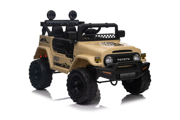 KerryYoo SQ3 12V Toyota SUV Power Wheels Jeep with Parental Remote Control 4WD Ride on Toys for Kids 4-8 Electric Car to Drive, Spring Suspension, 3 Speeds, LED Lights, Bluetooth