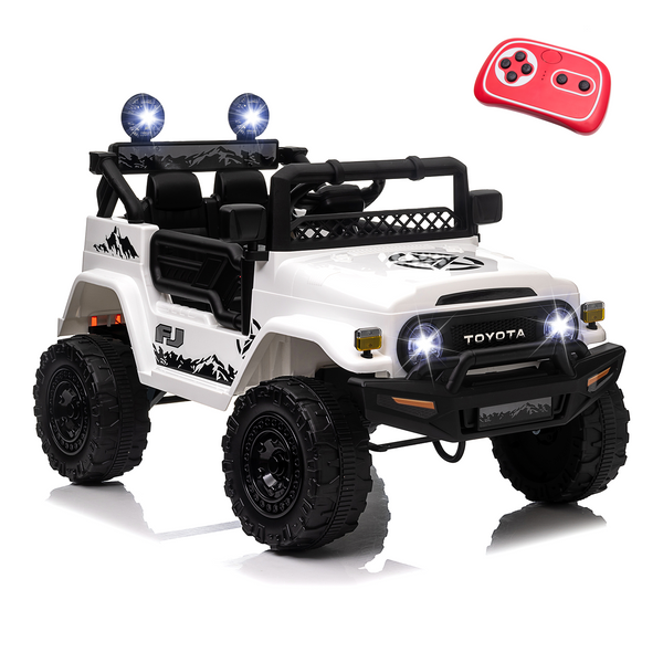KerryYoo SQ3 12V Toyota SUV Power Wheels Jeep with Parental Remote Control 4WD Ride on Toys for Kids 4-8 Electric Car to Drive, Spring Suspension, 3 Speeds, LED Lights, Bluetooth