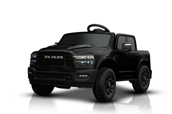 KerryYoo SQ7 2 Seater 24V Ride on Toys for Big Kids, Licensed RAM Kids Electric Truck Car with Remote Control, Storage Bed,1.9-4.4 MPH, Seat Belts