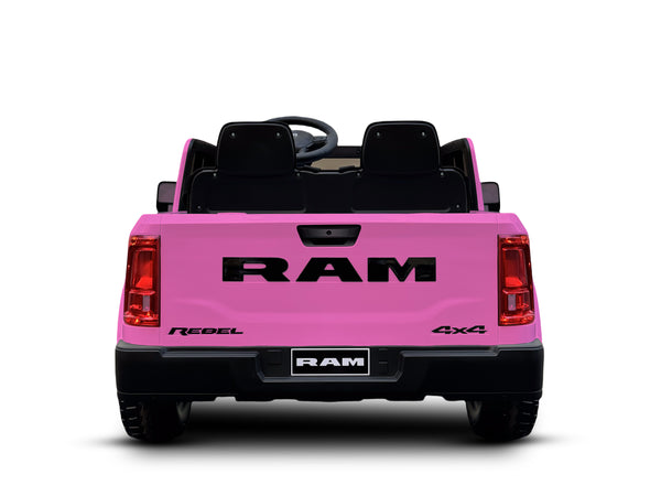 KerryYoo SQ7 2 Seater 24V Ride on Toys for Big Kids, Licensed RAM Kids Electric Truck Car with Remote Control, Storage Bed,1.9-4.4 MPH, Seat Belts