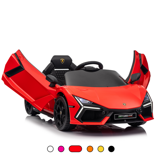KerryYoo SP03 Lamborghini Electric Ride on Car for Kids,12V Toddler Power Wheels Licensed Lamborghini Revuelto with Remote Control, Hydraulic Doors, Bluetooth, LED Lights, High/Low Speeds