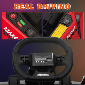 KerryYoo K61 Go Kart Electric Drift Kart with Length Adjustable Seat, 24V Outdoor Ride on Toy with 4 Speed Mode, Crazy Cart for Kids 6-12 Years Old, Fast 300W Motor, 8.5 MPH, Bluetooth - Electric Drift Kart for kids