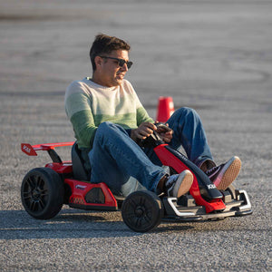 KerryYoo K61 Go Kart Electric Drift Kart with Length Adjustable Seat, 24V Outdoor Ride on Toy with 4 Speed Mode, Crazy Cart for Kids 6-12 Years Old, Fast 300W Motor, 8.5 MPH, Bluetooth - Electric Drift Kart for kids