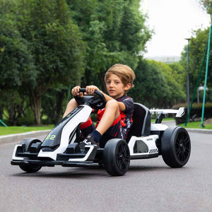 KerryYoo K61 Go Kart Electric Drift Kart with Length Adjustable Seat, 24V Outdoor Ride on Toy with 4 Speed Mode, Crazy Cart for Kids 6-12 Years Old, Fast 300W Motor, 8.5 MPH, Bluetooth - Electric Drift Kart for kids
