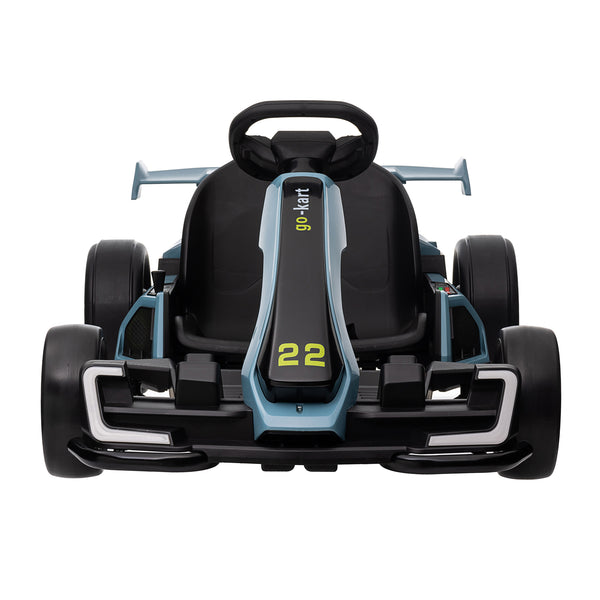 KerryYoo K61 Go Kart Electric Drift Kart Car with Adjustable Seat, 24V Outdoor Ride on Toy with 4 Speed Mode, Crazy Cart for Kids 6-12 Years Old,Fast 300W Motor,8.5 MPH, LED Lights, Bluetooth - Red