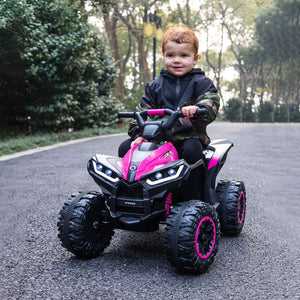 KerryYoo AT2 Kids ATV,12V 4 Wheeler for Kids 3-6,Electric Toddler Ride On Toys,Remote Control, High/Low Speeds, LED Lights, Bluetooth, and Off-Road Tires - Electric ATV for kids