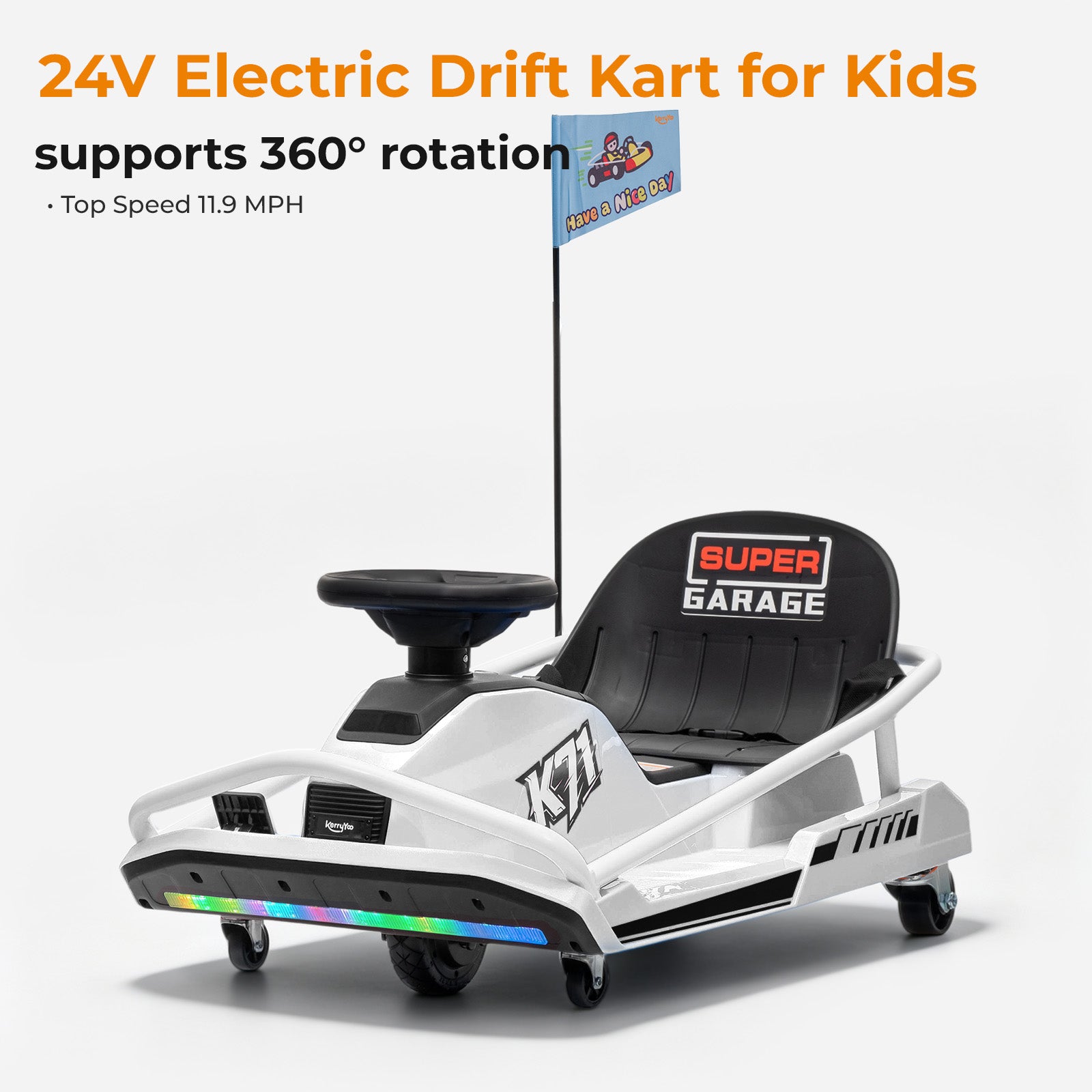 KerryYoo K71 Go Kart - Electric Drift Kart for Kids 6-12 | 24V