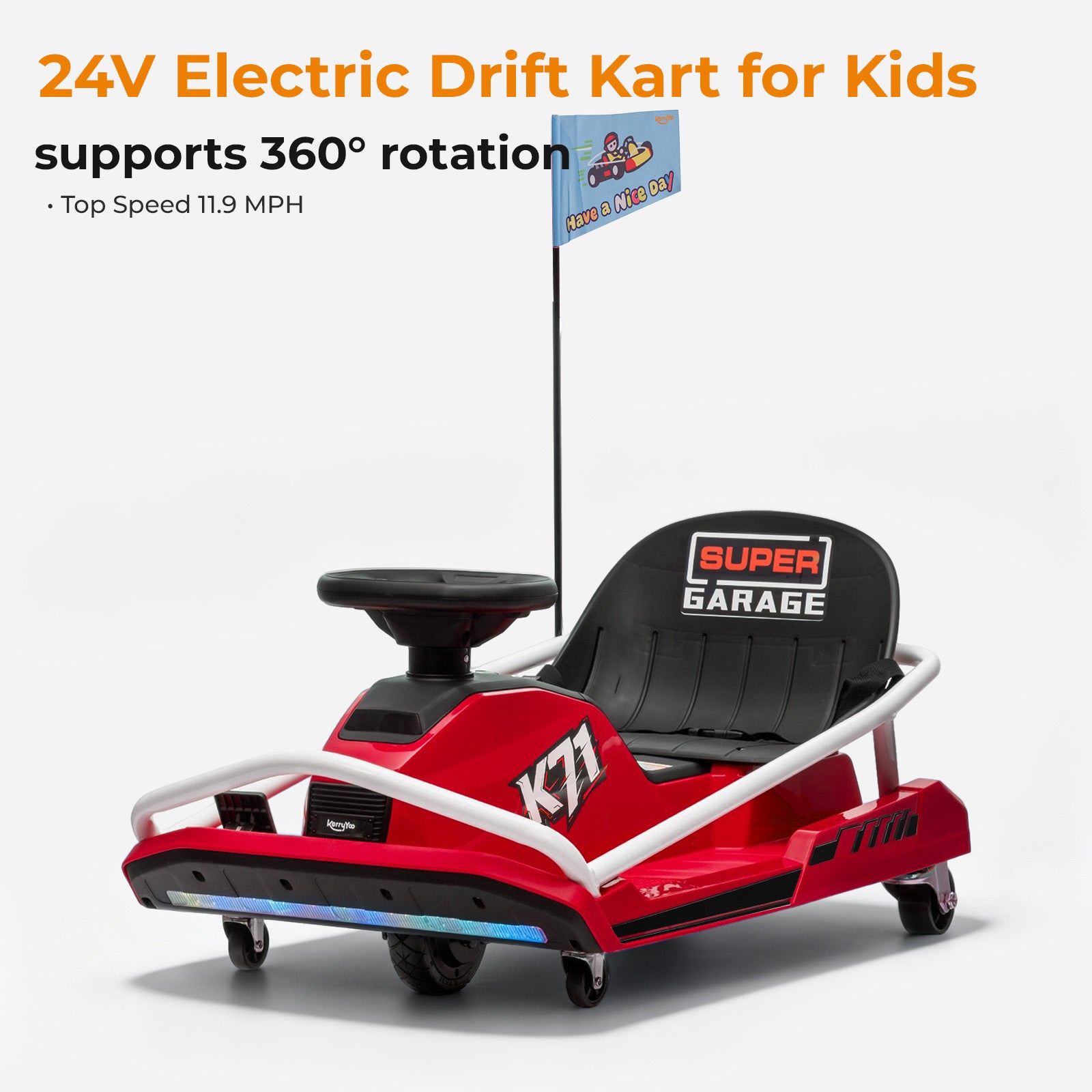 KerryYoo K71 Go Kart - Electric Drift Kart for Kids 6-12 | 24V