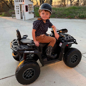 KerryYoo SAT5 24V 2 Seater Kids ATV, Electric 4 Wheeler with Soft Start System, Bluetooth Music, LED Headlights, Spring Shock Absorber, Off-Road Tires - Electric ATV for kids