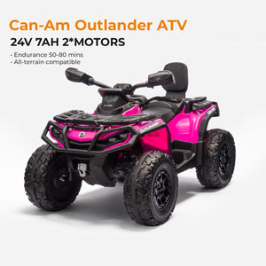 KerryYoo SAT5 Officially Licensed Can-Am 24V 2-Seater Kids Ride-On ATV - Electric ATV for kids