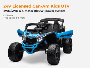 KerryYoo SU5 — 24V Licensed Can-Am 2-Seater Kids UTV - Electric UTV for kids