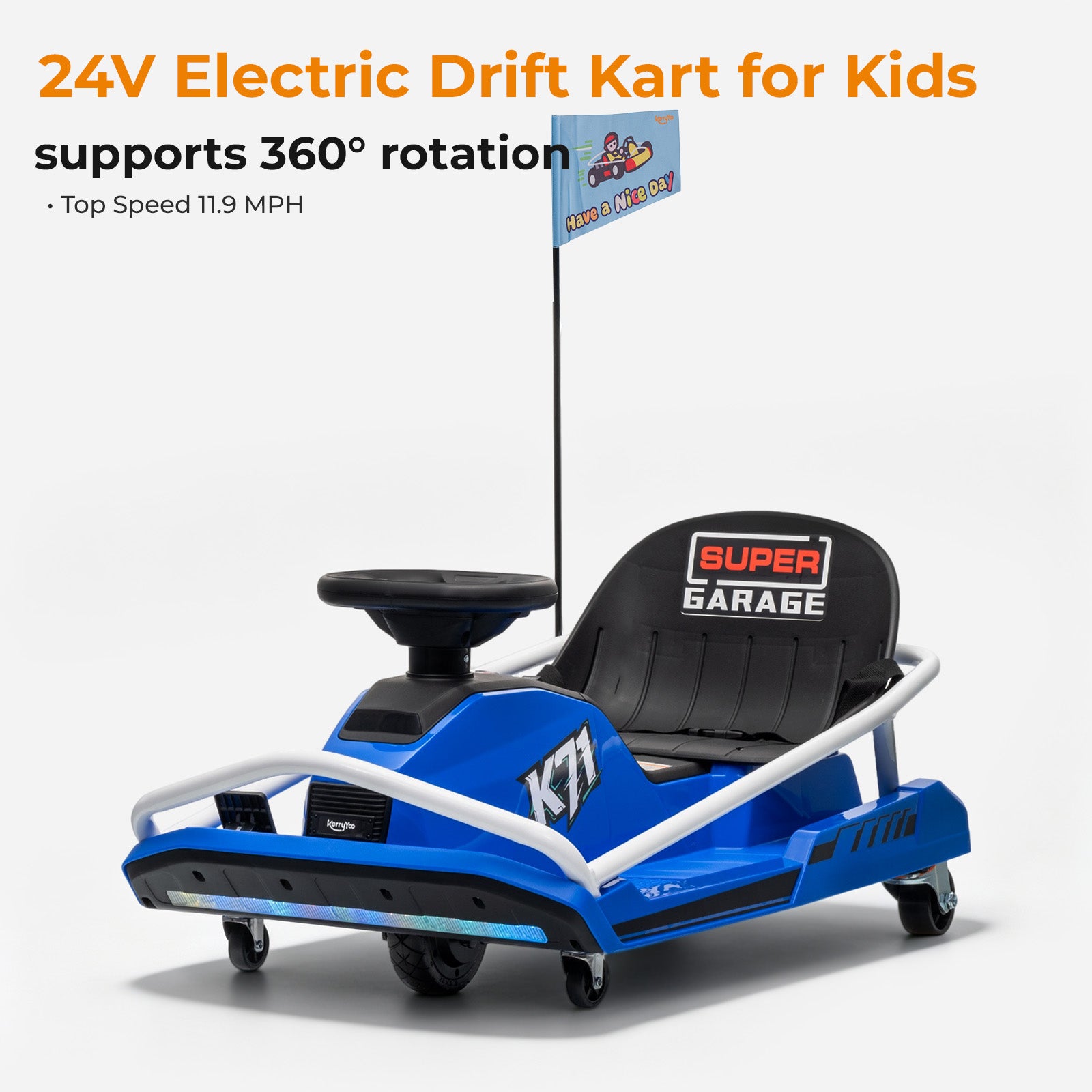 KerryYoo K71 Go Kart - Electric Drift Kart for Kids 6-12 | 24V