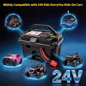 KerryYoo 24V Battery, Rechargeable Lithium Battery for Kids Electric Ride On Car, Compatible with All KerryYoo 24V Models Only - Go Kart Parts & Accessories for kids