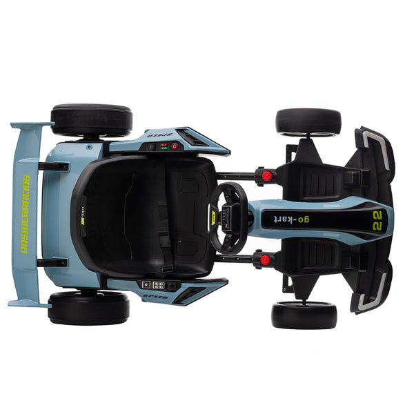 KerryYoo K61 Go Kart Electric Drift Kart Car with Adjustable Seat, 24V Outdoor Ride on Toy with 4 Speed Mode, Crazy Cart for Kids 6-12 Years Old,Fast 300W Motor,8.5 MPH, LED Lights, Bluetooth - Red