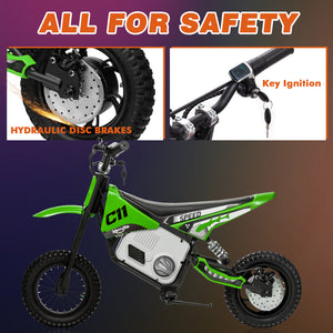 KerryYoo C11 24V 250W Electric Dirt Bike for Kids, Up to 9.3MPH Off-Road Electric Motorcycle with Explosion-Proof Tires, Twist Grip Throttle, Spring Suspension,Kids Ride On Dirtbike - Electric Dirt Bike for kids