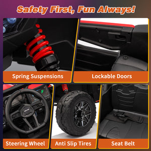 KerryYoo SU5 24V Ride on Toys for Big Kids,4x200W,2 Seater Electric Ride on UTV 4WD/2WD,EVA Rubber Tires,4x4 Shock Absorbers,Remote Control,Licensed Can-Am,Bluetooth - Electric UTV for kids