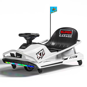 KerryYoo K71 24V Drift Kart, Crazy Cart with 300W Brushless Motor, 12 mph, High/Low Speed Switch, 360° Drifting, Electric Go Kart for Kids Ages 6-12, 130 lbs Capacity