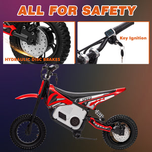 KerryYoo C11 36V 350W Electric Dirt Bike for Kids 8-12, Up to 16MPH Off-Road Electric Motorcycle with Explosion-Proof Tires, Twist Grip Throttle, Spring Suspension,Kids Ride On Dirtbike - Electric Dirt Bike for kids