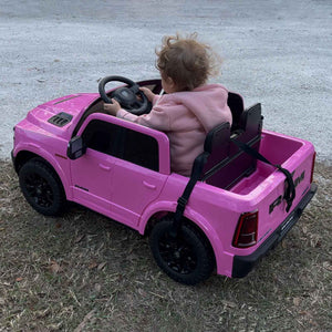 KerryYoo SQ7 2 Seater 24V Ride on Toys for Big Kids, Licensed RAM Kids Electric Truck Car with Remote Control, Storage Bed,1.9-4.4 MPH, Seat Belts - Electric Truck for kids