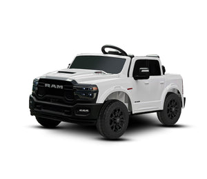 KerryYoo SQ7 2 Seater 24V Ride on Toys for Big Kids, Licensed RAM Kids Electric Truck Car with Remote Control, Storage Bed,1.9-4.4 MPH, Seat Belts - Electric Truck for kids