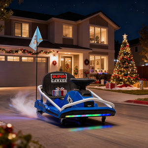 KerryYoo K71 24V Drift Kart, Crazy Cart with 300W Brushless Motor, 12 mph, High/Low Speed Switch, 360° Drifting, Electric Go Kart for Kids Ages 6-12, 130 lbs Capacity - Electric Drift Kart for kids