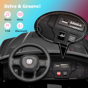 KerryYoo SQ7 2 Seater 24V Ride on Toys for Big Kids, Licensed RAM Kids Electric Truck Car with Remote Control, Storage Bed,1.9-4.4 MPH, Seat Belts - Electric Truck for kids