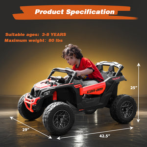 KerryYoo SU5 24V Ride on Toys for Big Kids,4x200W,2 Seater Electric Ride on UTV 4WD/2WD,EVA Rubber Tires,4x4 Shock Absorbers,Remote Control,Licensed Can-Am,Bluetooth - Electric UTV for kids