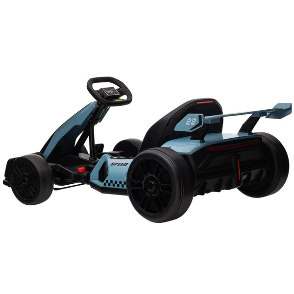 KerryYoo K61 Go Kart Electric Drift Kart Car with Adjustable Seat, 24V Outdoor Ride on Toy with 4 Speed Mode, Crazy Cart for Kids 6-12 Years Old,Fast 300W Motor,8.5 MPH, LED Lights, Bluetooth - Red